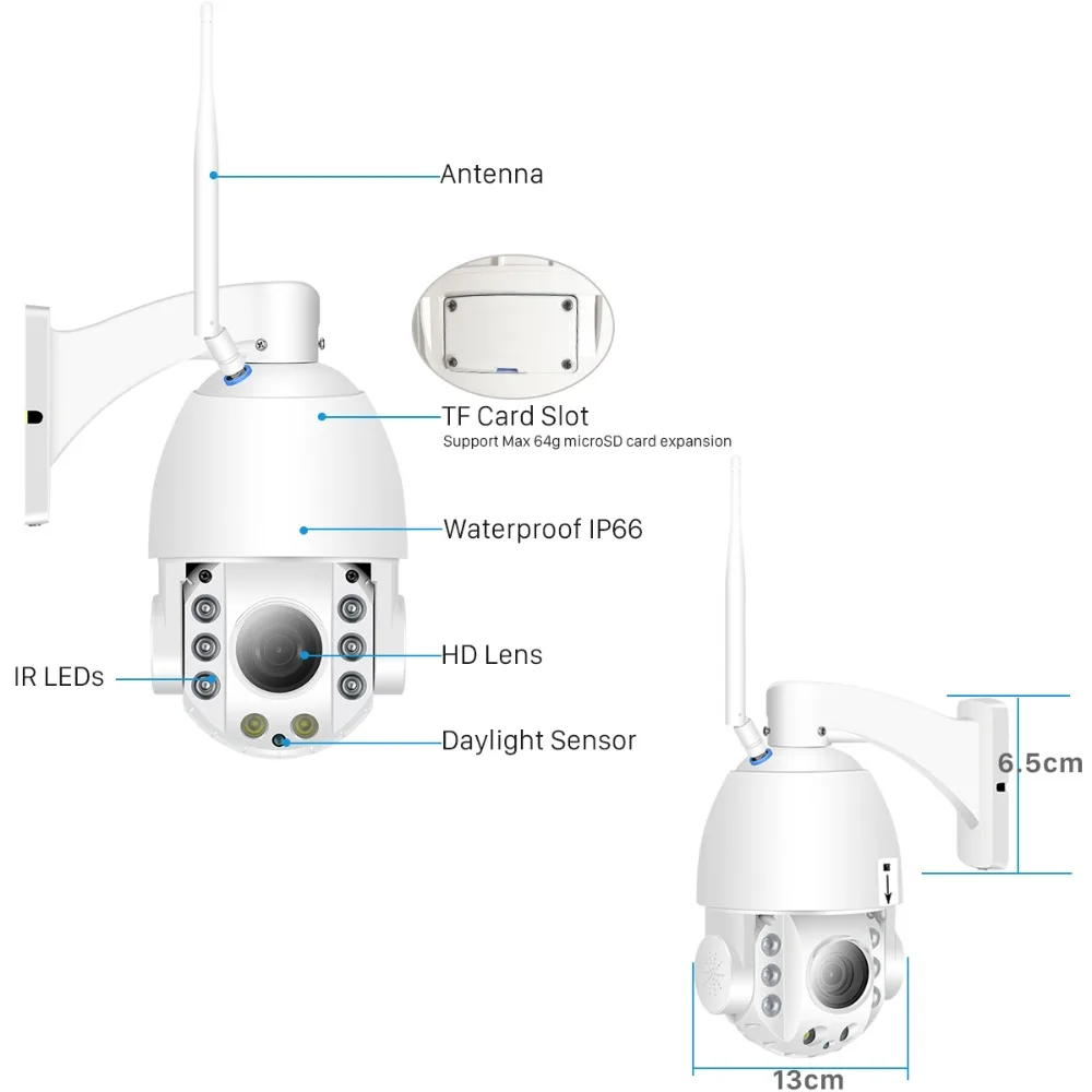 Besder WiFi PTZ H.265 30X автоматическая фокусировка ip-камера 1080P наружная скоростная купольная камера полноцветная камера ночного видения Водонепроницаемая камера обнаружения движения