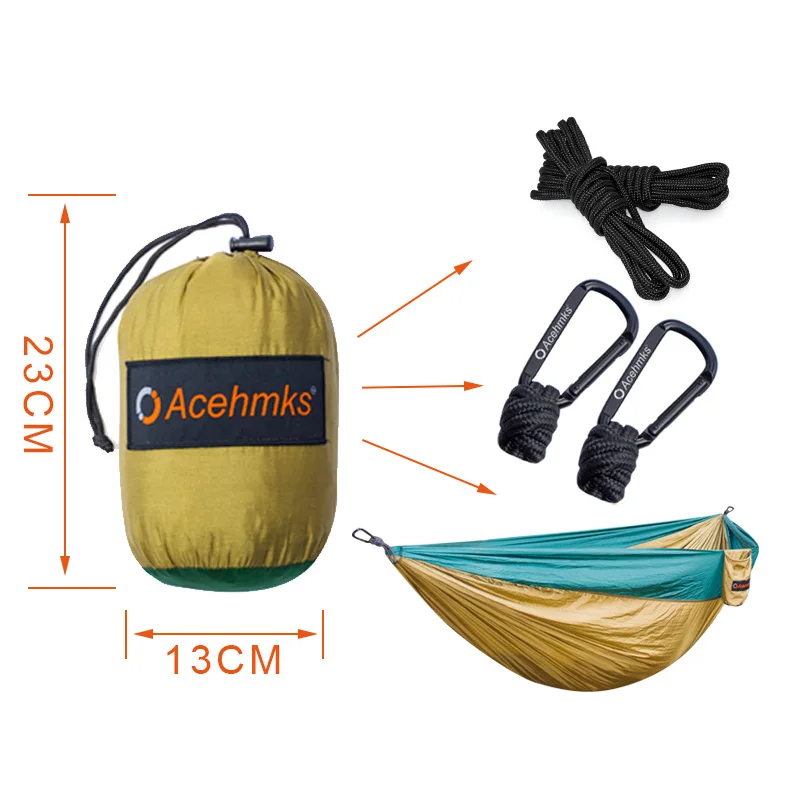 Acehmks Double Hammock Ultralight Parachute Chair With Tree Ropes For Outdoor Camp Hiking Travel Anti-UV 300CM*200CM | Мебель
