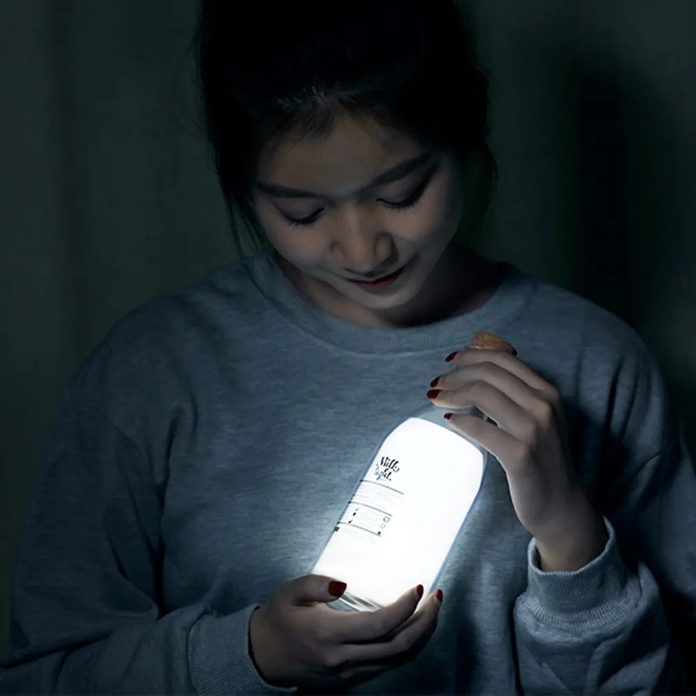 Зарядка через usb светодиодный светильник бутылки молока DIY сообщение ночник