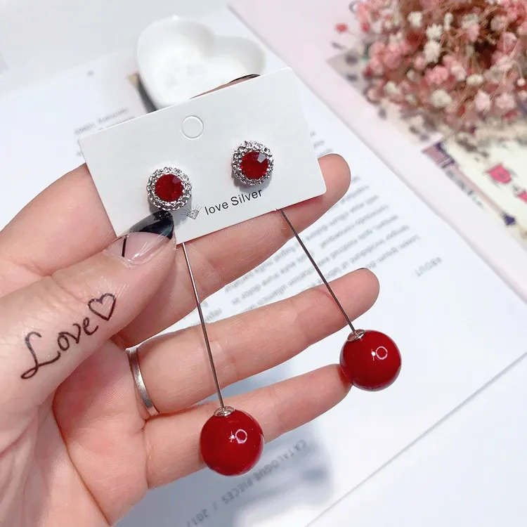 Красный шар серьги гипоаллергенный неувядающий моды для женщин девочек
