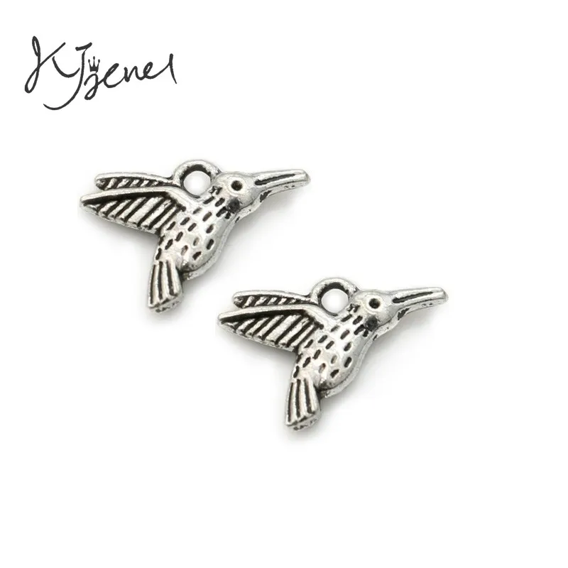 

10Pcs/lot Antique Silver Plated Flying Bird Charm Pendant Bracelets Jewelry Findings Accessories Making Craft DIY 17x12mm