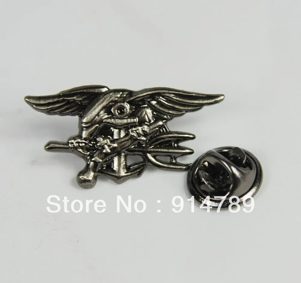 США морской котик ОРЕЛ ЯКОРЬ трезубец мини металлический значок INSIGNIA черный