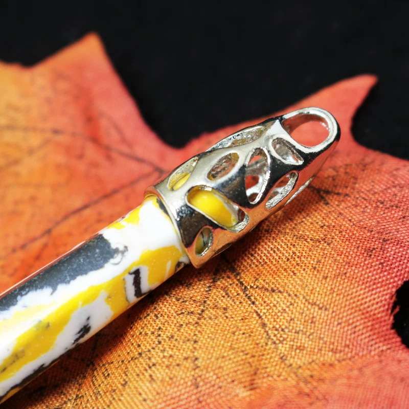 1pcs black yellow flower color Bullet Shape Natural Stone Real glass Necklaces Crystal Quartz Pendant Necklace For Female | Украшения и