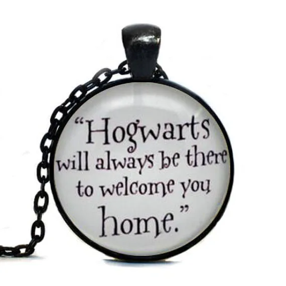 Модное ожерелье Хогвартс всегда будет там подвеска с цитатой ожерелья стимпанк
