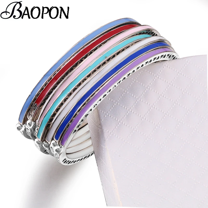 BAOPON 2019 Кристальные красочные блестящие браслеты в форме сердца и тонкие для