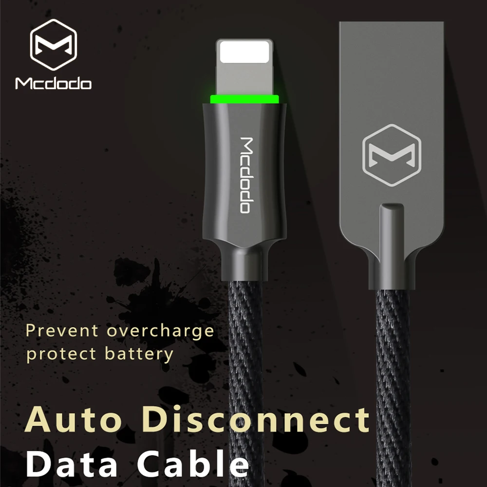 Мини зарядное устройство Mcdodo 2 1 А + usb кабель из цинкового сплава с разъемом Lightning