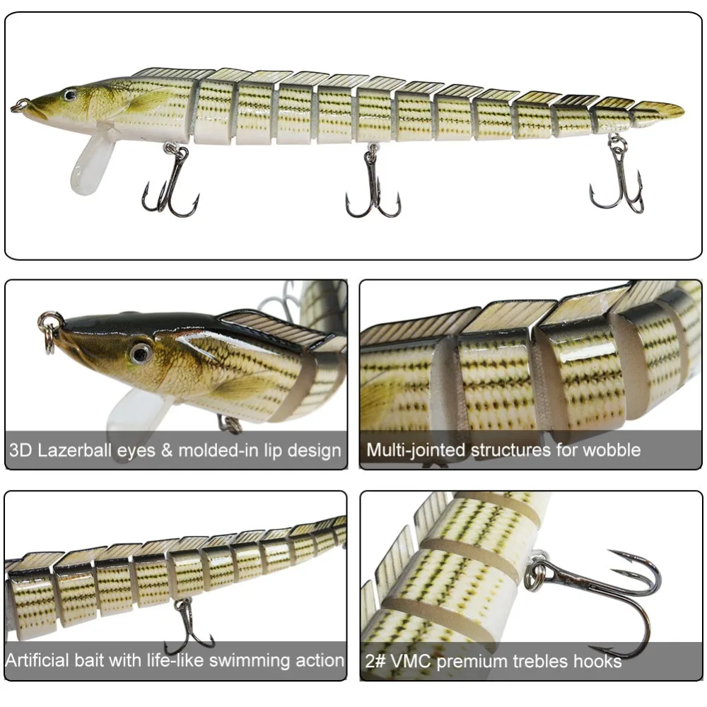 1 шт./3 шт. мульти шарнирная Щука Приманка Minnow 23 5 см/46 г искусственные жесткие