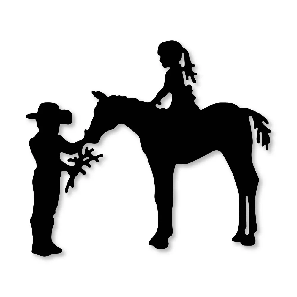 Трафареты Ufurty Ride Feed the horse для резки металла новинка 2019 трафареты скрапбукинга