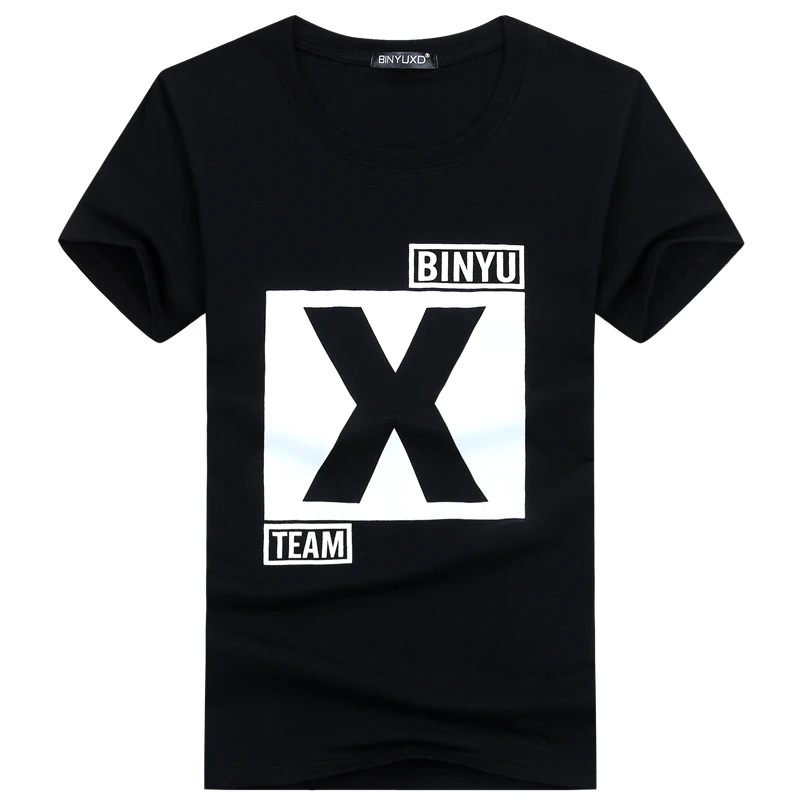 BINYUXD Мужская футболка 2017 летние модные принтованные повседневные мужские