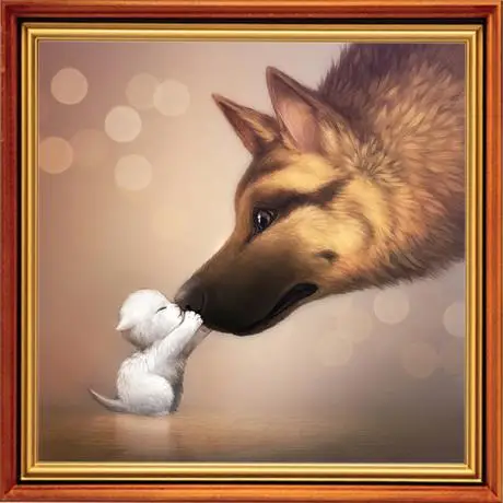 

Needlework,Cross stitch,14CT Unprinted Kiss the wolf Animal Bricolage Embroidery kit Art Cross-Stitching,DIY Handmade decor