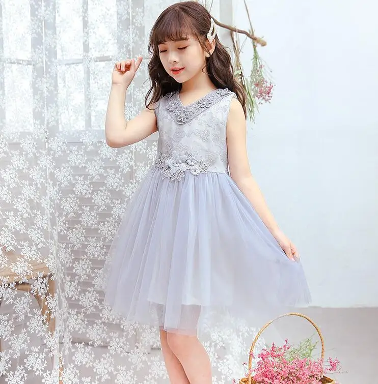 Rlyaeiz High Quality Kids Dresses For Girls 2019 Summer Fashion Lace 2-7Y Princess Ball Gown Dress | Детская одежда и обувь