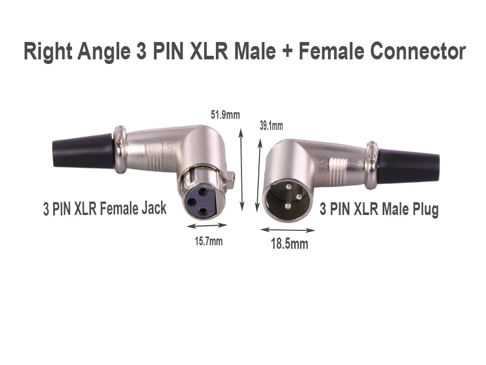 10 компл./лот под прямым углом 3-х контактный разъем XLR Женский+ мужской разъем для подключения микрофона штепсельная вилка XLR+ XLR Jack разъем провода