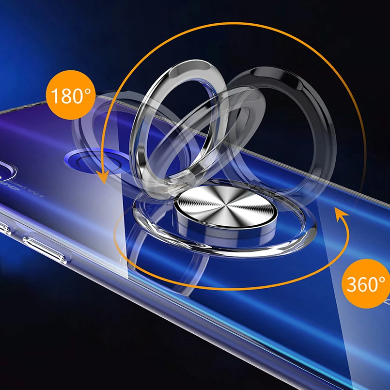 Магнитный кольцевой кронштейн чехол для Xiaomi Redmi Note 7 Pro металлический Вращающийся