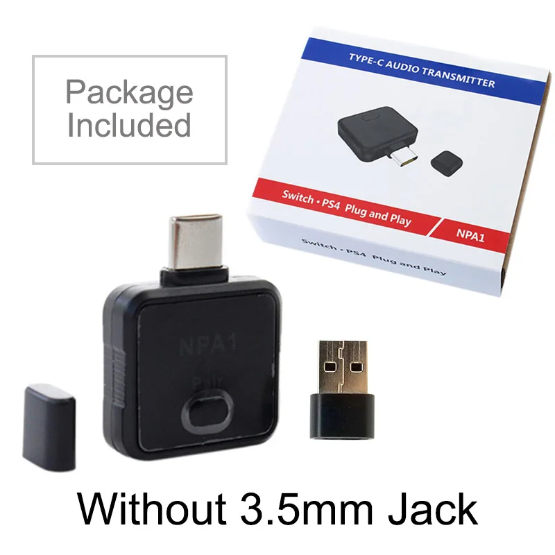 NPA1(NO 3.5 jack) Мини-usb Bluetooth передатчик тип-c разъём для переключателя shand PS4 ТВ ПК стерео аудио беспроводной адаптер Bluetooth наушники ключ - Цвет: NPA1(NO 3.5 jack)