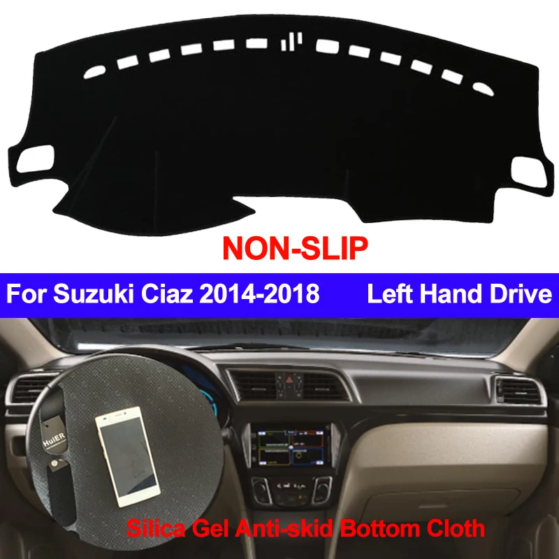 

TAIJS Car Dashboard Cover Silicone Non-Slip For Suzuki Ciaz 2014 2015 2016 2017 2018 Anti-UV Sun Shade DashMat Car Styling