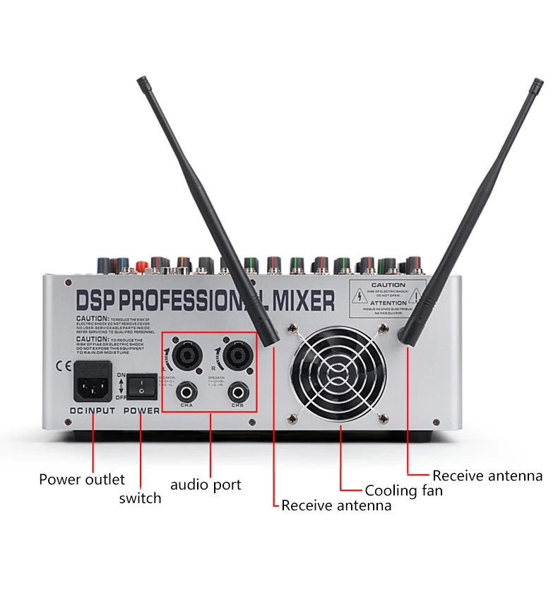 TKL контрольно-DSP8 7 канальный усилитель, работающий на основании технологии "блютус" с Wiress микрофон DJ микшерная консоль с USB 48V Phantom Мощность микрофона для караоке стадии