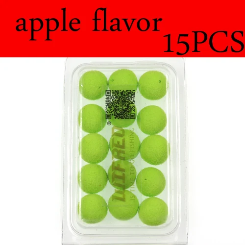 apple 15PCS 15 шт./30 шт. 12 мм ловля карпа всплывающие приманки Boilies кукурузные яблоки клубника сладкий картофель вкус придирки приманки - Цвет: apple 15PCS
