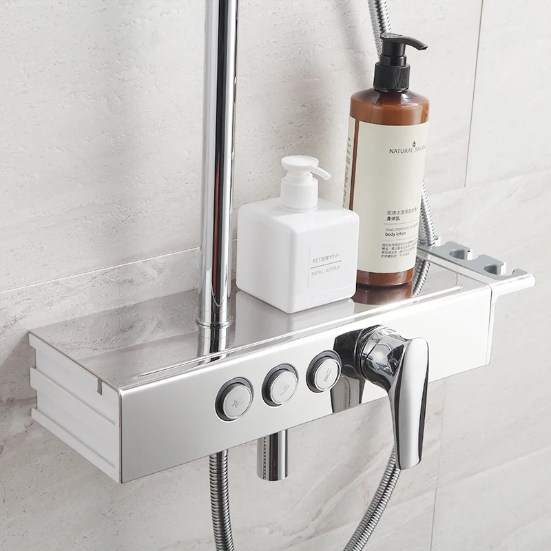 FLG Ванная комната смеситель для душа набор 8 дюймов душевая головка ABS ручной душ