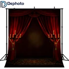 Фон для фотосъемки Dephoto с изображением свечи Хэллоуин ночной дом с привидениями красный занавес фон для фотосъемки вечеринка с вампиром реквизит