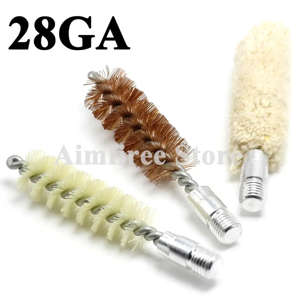 

3Pcs/Lot 28GA Gauge Nylon Cotton Mop Phosphor Bronze Bore Brush Gun Cleaning Brush for Rifle Pistol Thread 5/16"