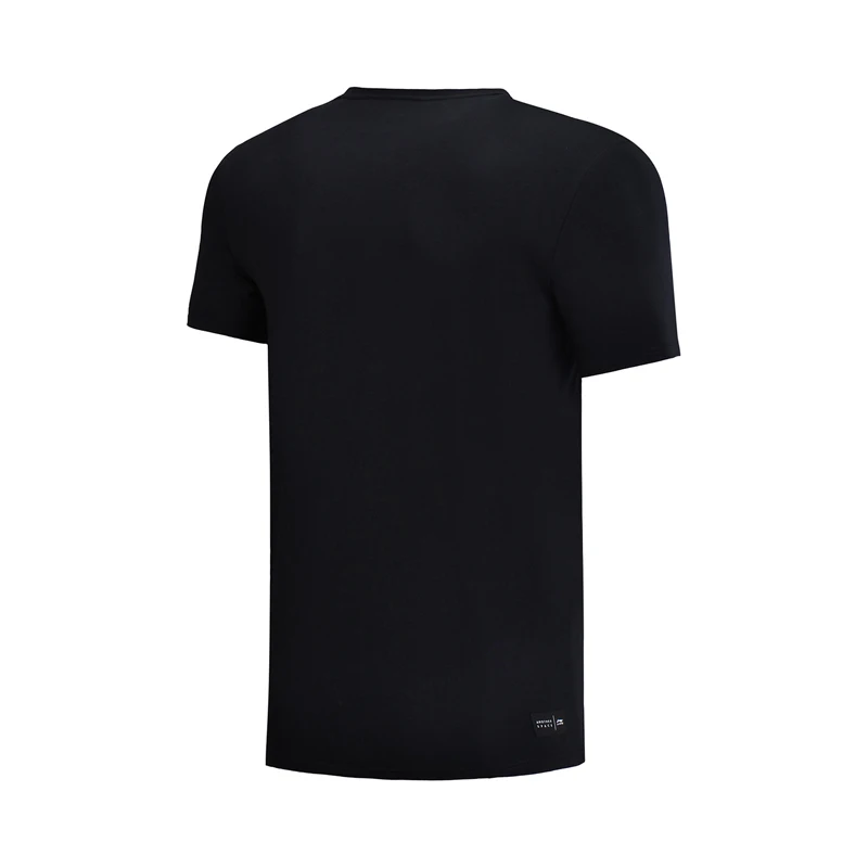 Li-Ning Мужская трендовая трикотажная футболка 63% хлопок 37% полиэстер дышащая подкладка Спортивная футболка светоотражающий принт Топы AHSN177 MTS2743