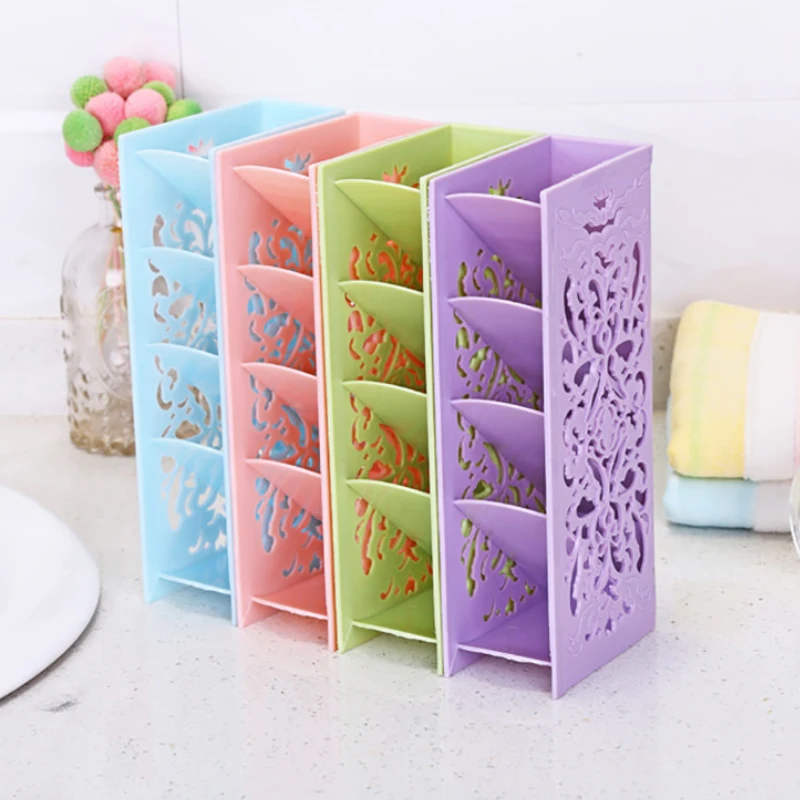 Настольный ящик для хранения с 4 отделениями корзин настольный пластиковый