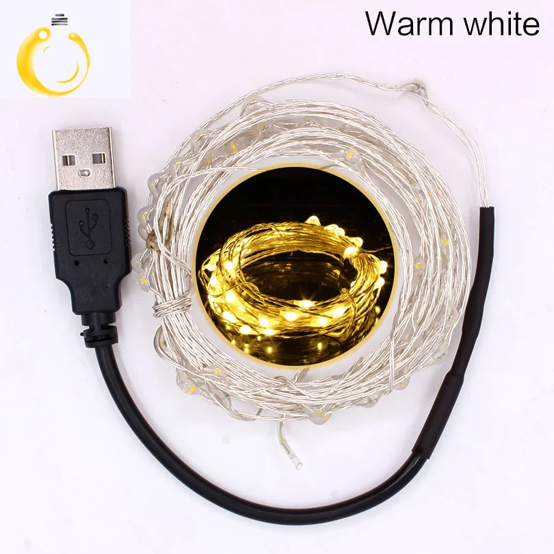 СВЕТОДИОДНЫЕ гирлянды 10 м 33 фута 100led 5 В USB/питание от аккумулятора открытый