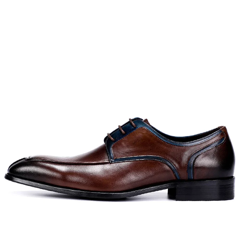 Fashion 2019 Retro Business Mens Pointy Shoes Oxfords Brand Luxury Men Genuine Leather Dress Chaussures hommes | Обувь