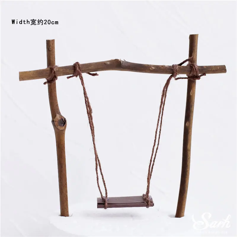 Wood swing A Деревянные качели динозавр детские украшения лист струны войлок дерево пчела торт Топпер для детей день рождения принадлежности выпечки прекрасные подарки - Цвет: Wood swing A