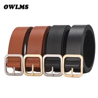 new female fashion casual square buckle wide belts for women pinceis jeans belt womens pu leather silver pin buckle strap black