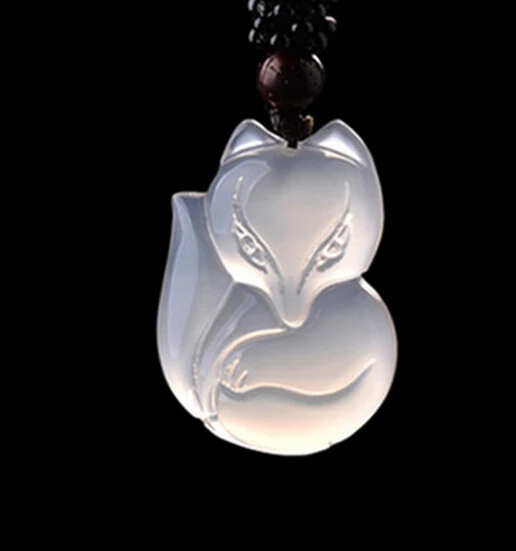 DYY 1109 + кулон с лисой из натурального халцедона|pendant|pendant fox |