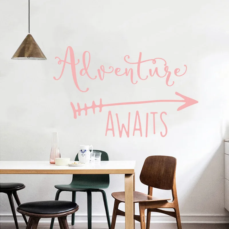 &quotadventure awaits&quot PVC wall sticker kid room decoration home DIY decorative detachable waterproof | Дом и сад