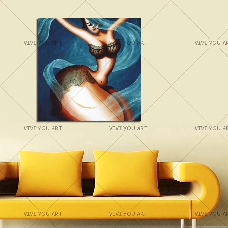 Ручная роспись абстрактный сексуальный большой бедро холст картина картины