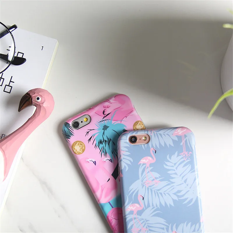 NPHACC Fashion Soft IMD Colorful Flamingo Case Cover For iphone 6S 6 7 7Plus 8 plusCute Cartoon Animal Ostrich Phone Cases HOT |