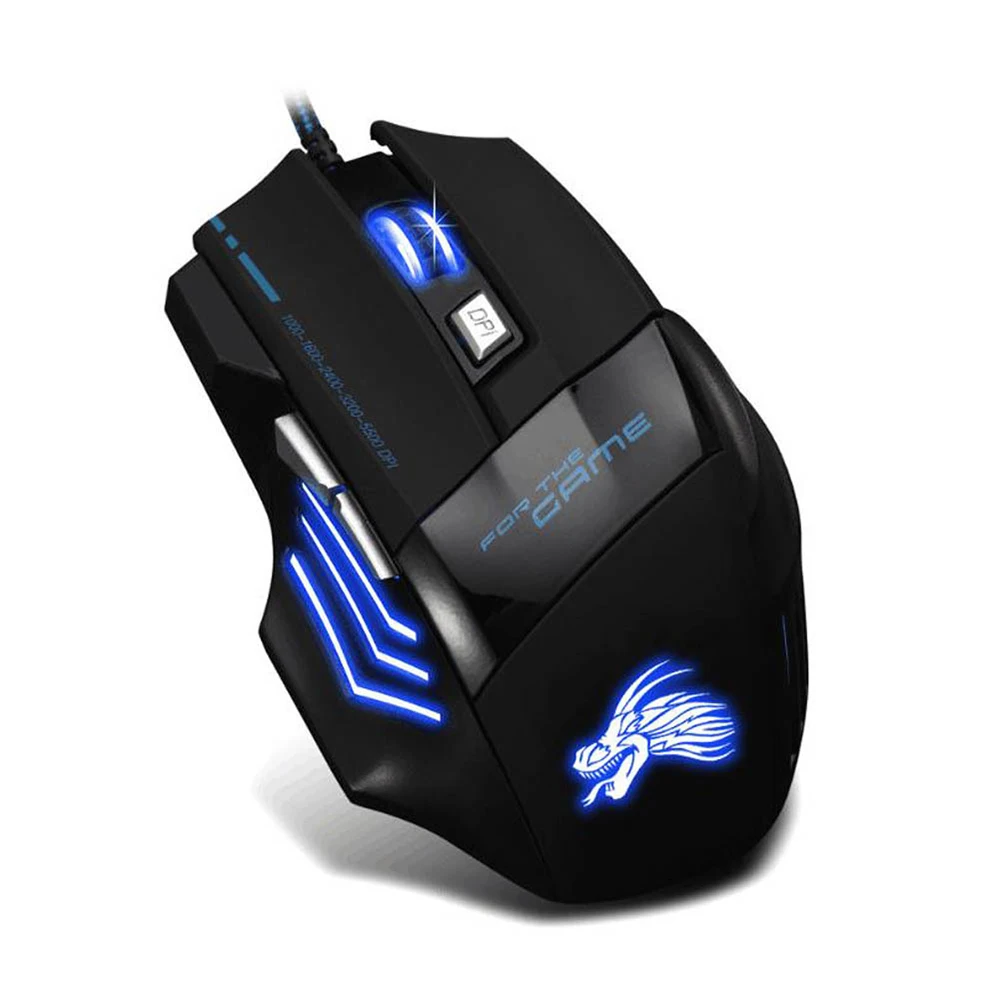 5500 dpi Проводная игровая мышь USB 7 кнопок Регулируемая оптическая геймерская мышь с дыхательный светильник для офисного ноутбука/ПК