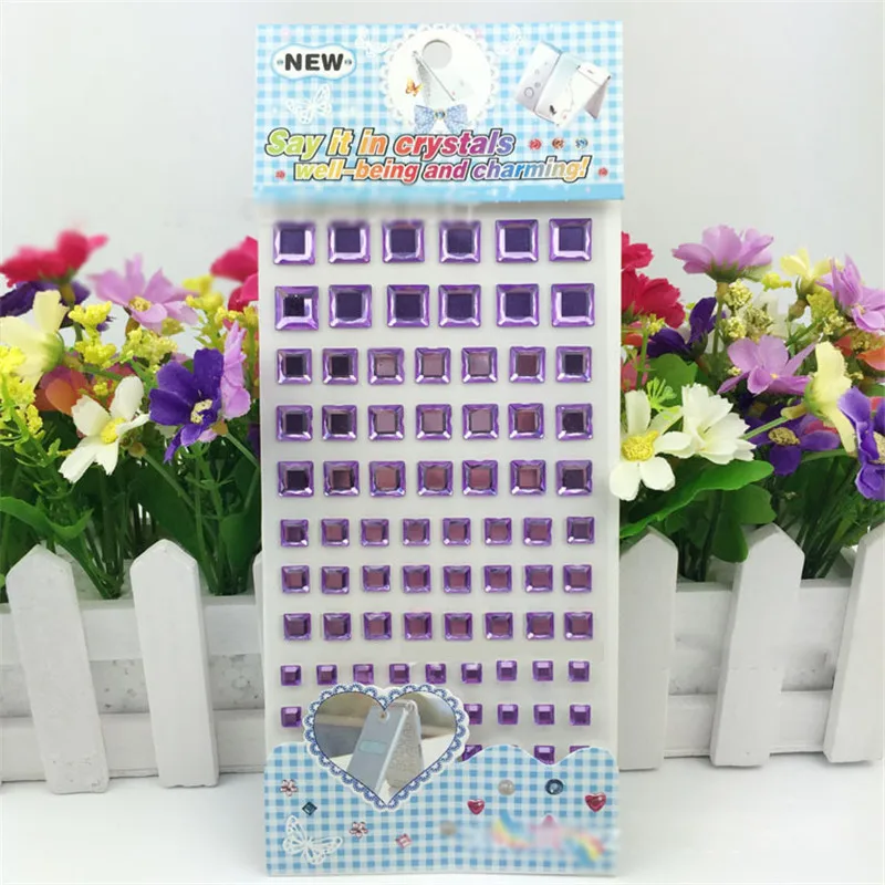 Мультфильм Квадратных Мотив Стразы Стикер Детские Игрушки Flatback Бусы Наклейка