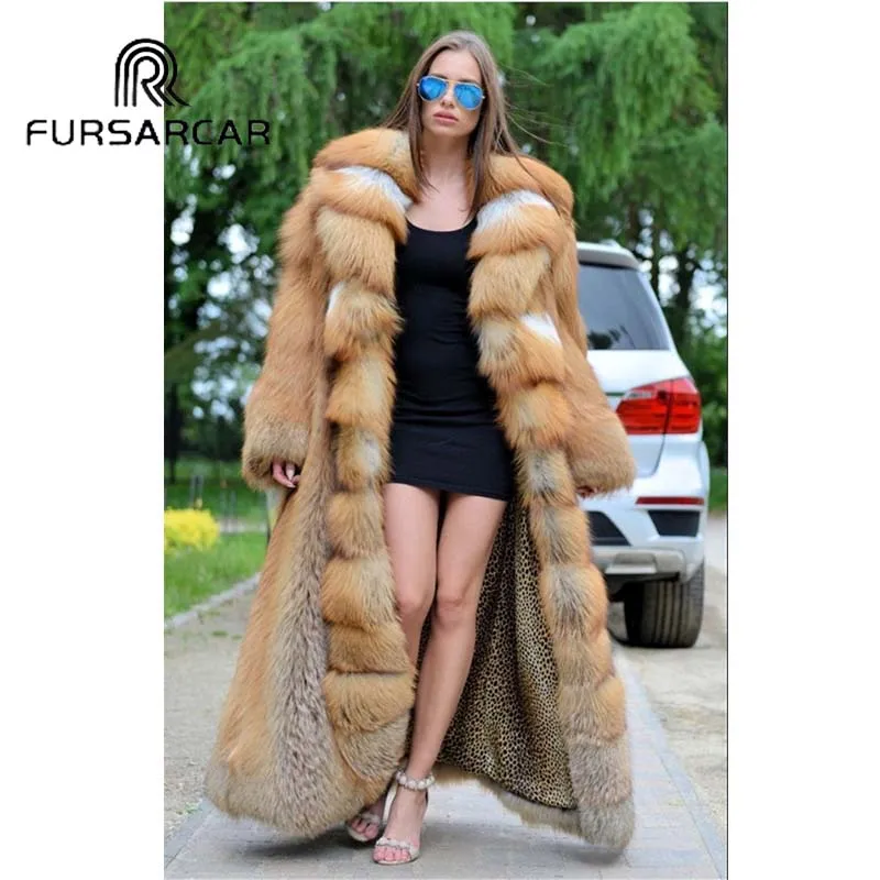 

Женское зимнее пальто из натурального Лисьего меха FURSARCAR