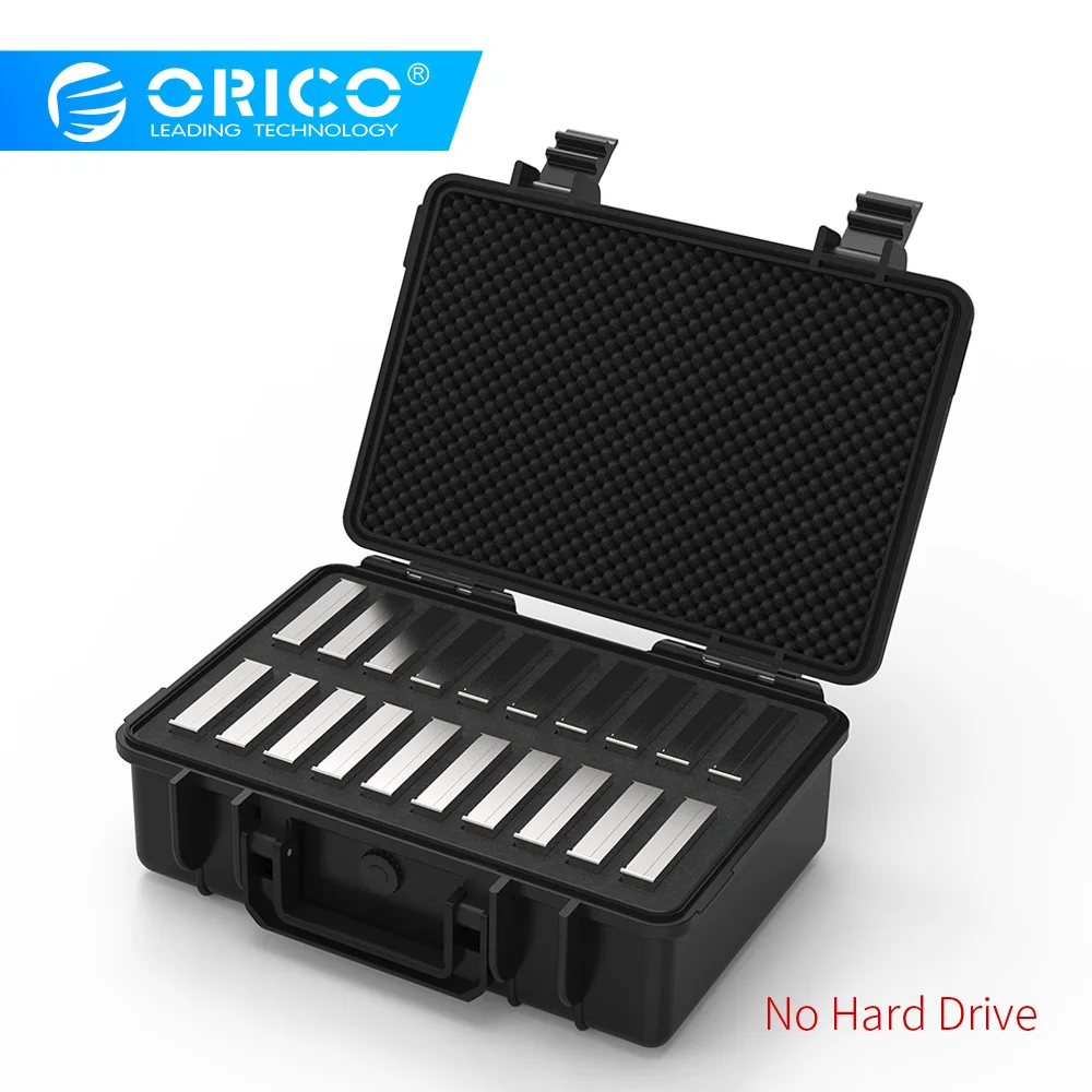 ORICO 3,5 дюйма 20-bay 3,5 дюйма HDD жесткий диск Внешняя защита чехол для хранения коробка портативный мульти отсек воды \ пыли \ ударопрочный