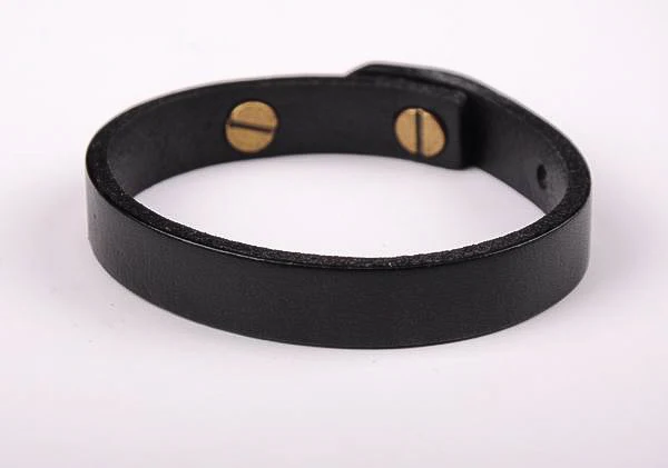 Простой стильный черный браслет G370 из натуральной кожи унисекс Новинка - купить