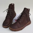 Ботинки женские из натуральной кожи, на шнуровке, Осень-зима (9741)
