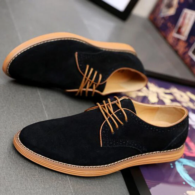 Men Brogue Shoes Plus Size 47 45 Men's Breathable Casual Man Leather Flats Fashion Board | Обувь