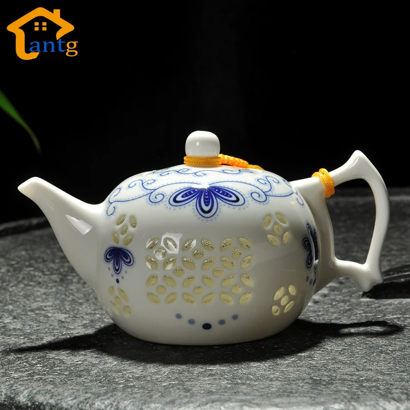 

Новое поступление, ультратонкий изысканный чайник, сине-белый фарфоровый чайный чайник tureen fair, Высококачественная посуда для черного чая