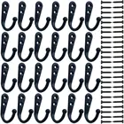 Вешалка для одежды, 24 шт., настенный крючок для халата, вешалка для одежды, без царапин, 50 винтов, Черная