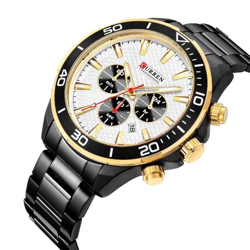 

Fashion Quartz Watch Mens Watches Top Brand CURREN Casual Stainless Steel Wristwatch Multifunctional Business Male Clock