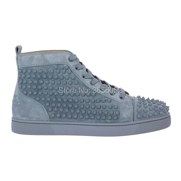 Qianruiti Designer Superstar High Top Sneakers Men Lace Up Flat Ankle Boots Leather Zapatillas Rivet Studded Mens Shoes Casual |