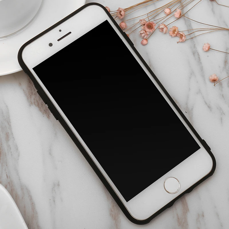 Simple candy Black Phone Case For Iphone X XS Max XR 8 7 6 6S Plus 5 5s Se Matte Full Soft Cover Cases Sheer Bags |