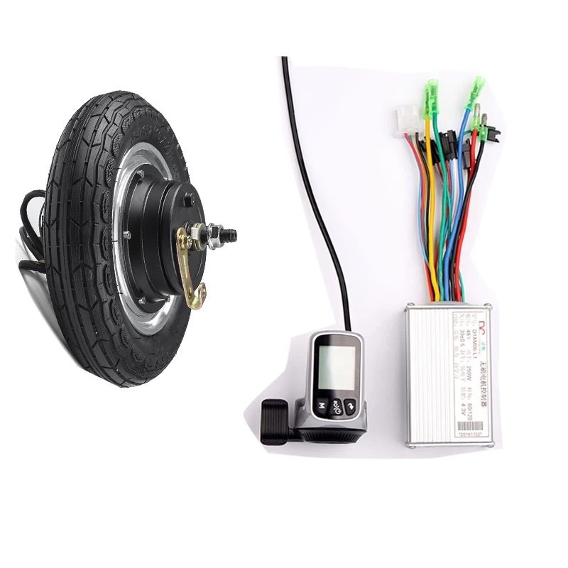 24V 350W KIT Фара для электровелосипеда в мотор для центрального движения 24/36/48V 350W электрических кургана колеса мотор для скутера 10 дюймов бесщеточный контроллер для электрического скутера ЖК-дисплей дисплей - Цвет: 24V 350W KIT