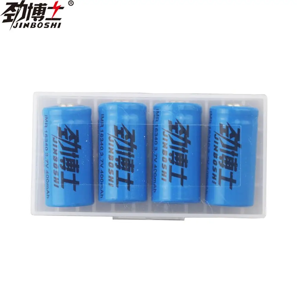 4 шт./лот JINBOSHI 16340 3 7 v Li ion батарея 400mah перезаряжаемая литий ионная CR123A CR 123 для