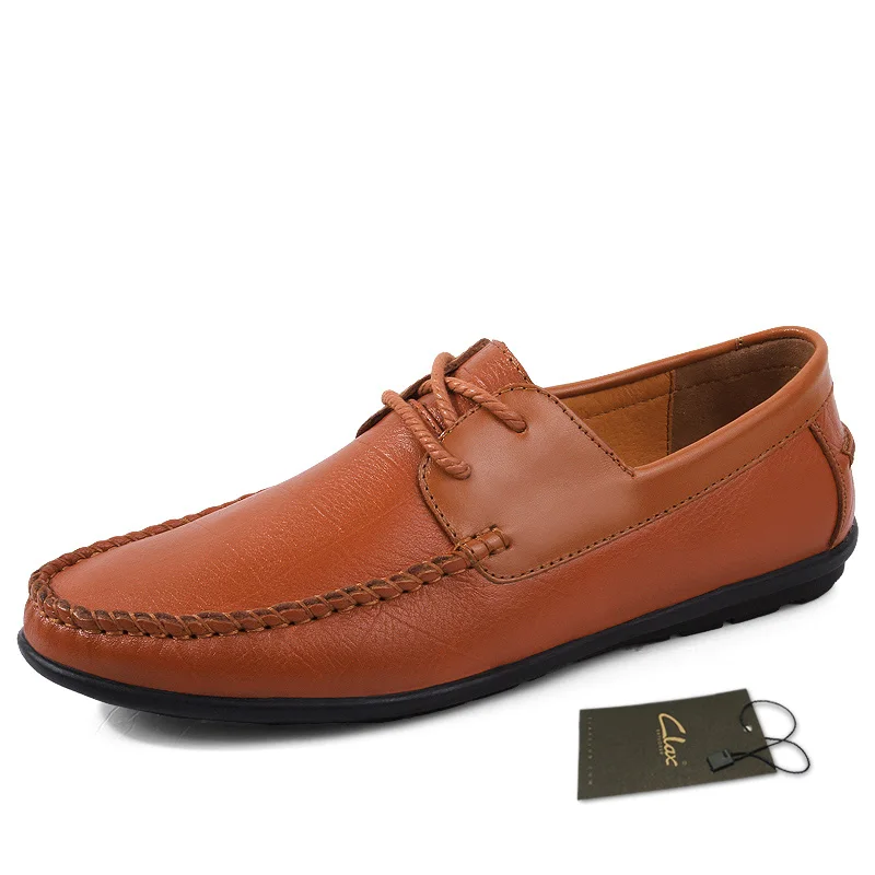 CLAX Men's Shoe Genuine Leather Casual Shoes 2018 Spring Summer Leisure Flats Male Walking Footwear | Обувь