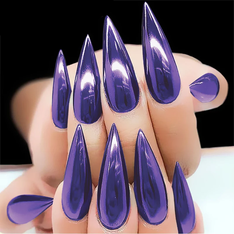 Yinikiz Purple Color Mirror Nail Glitter Powder Charming DIY Pigment Art Soak Off Manicure Dust for UV&ampLED Gel Polish | Красота и